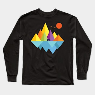 'Mountain Bear' Cool Hiking Bear Silhouette Long Sleeve T-Shirt